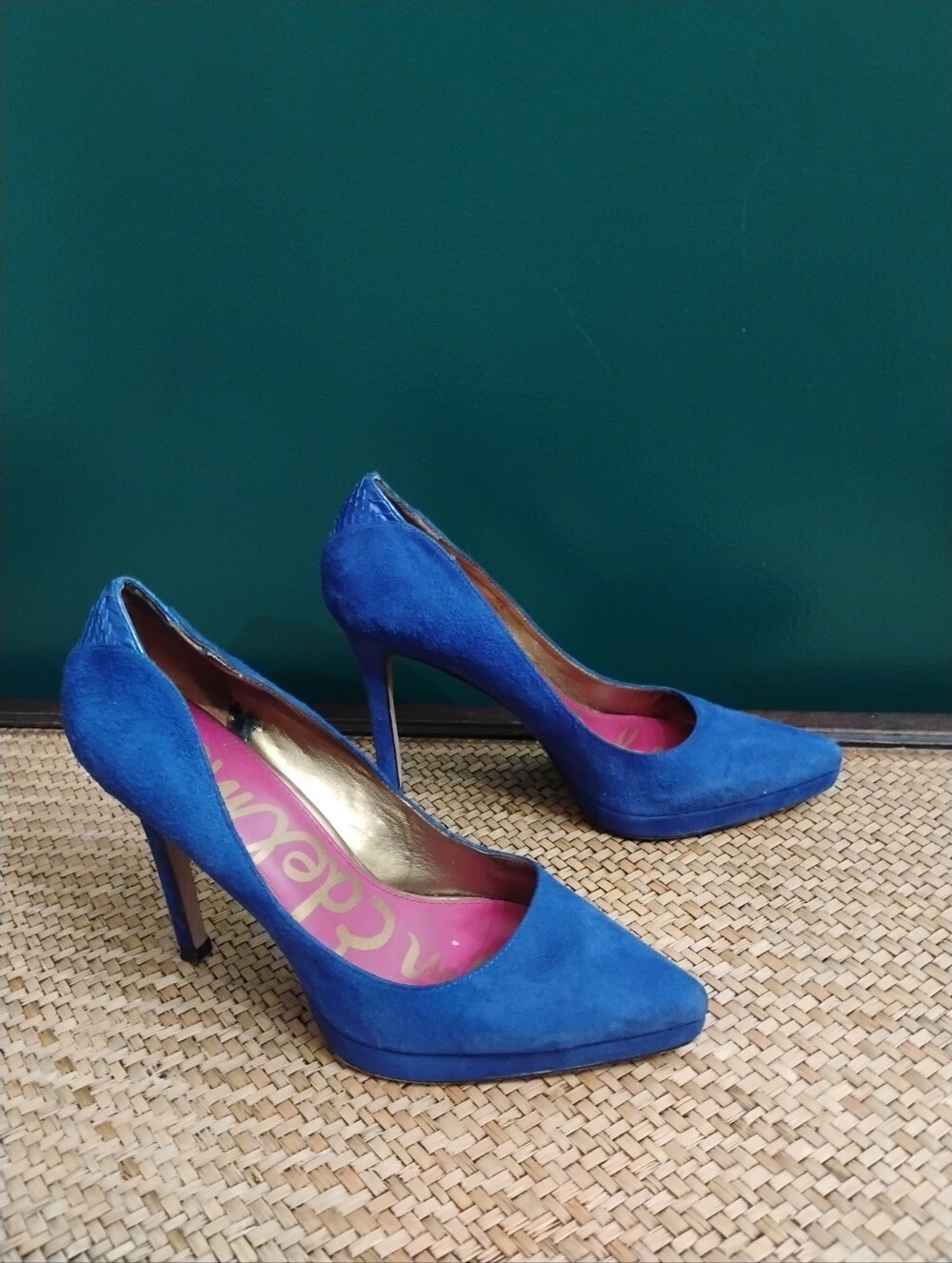 Sam Edelman Celia Mazarine Blue Suede Pumps Sz 10 - Picture 9 of 11